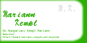 mariann kempl business card